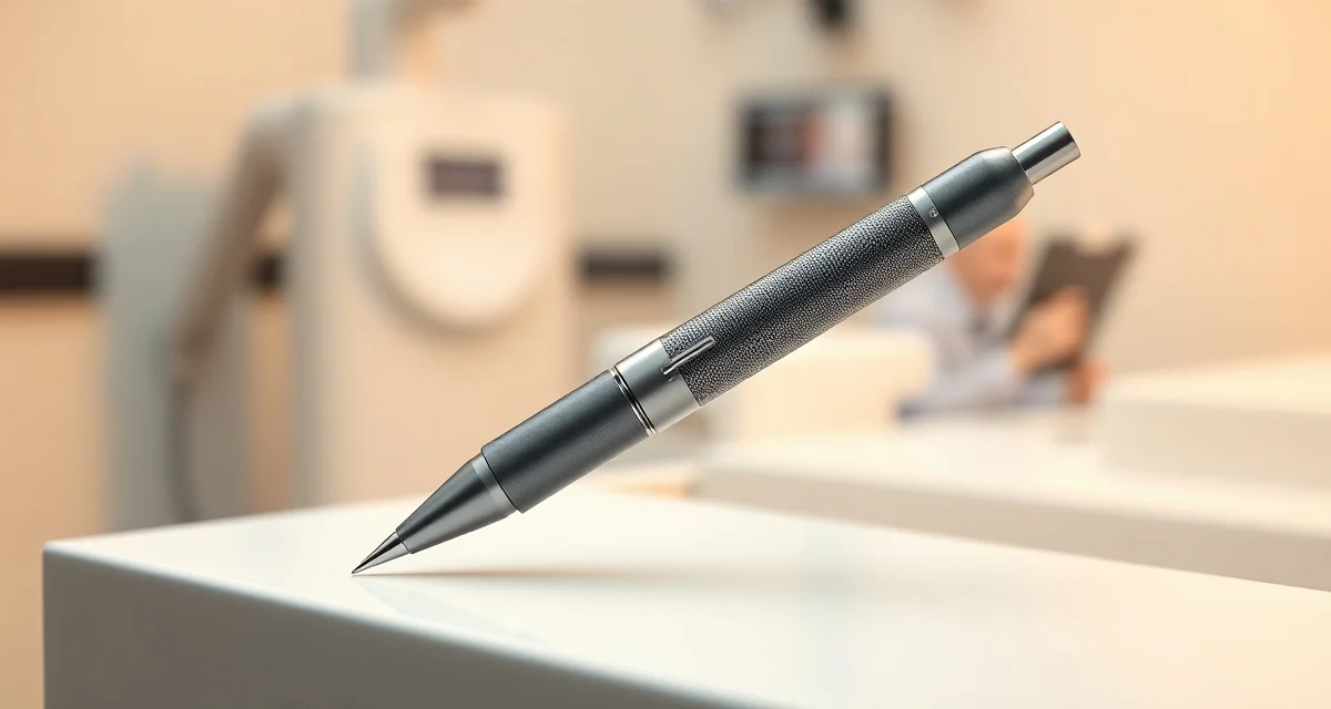 Advanced implanter pen technology for precision hair restoration KNU implanter pen with ergonomic grip and adjustable needle depth for DHI hair transplant procedures, featuring Korean medical design